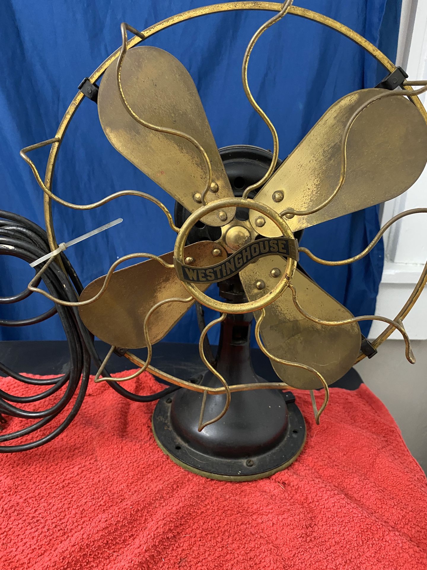 ANTIQUE WESTINGHOUSE L64848P Brass Oscillating Fan
