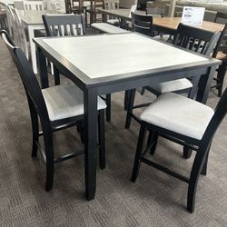 Black And White Counter Height Table Set 