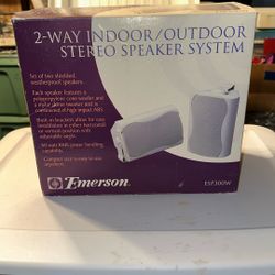 Emerson 2-Way Indoor/Outdoor Stereo Speaker System 