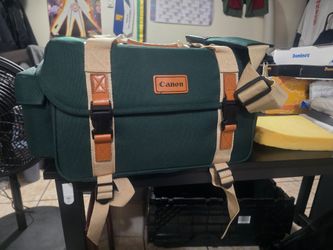 Canon Green Nylon Camera Shoulder Bag Padded DSLR SLR Case
