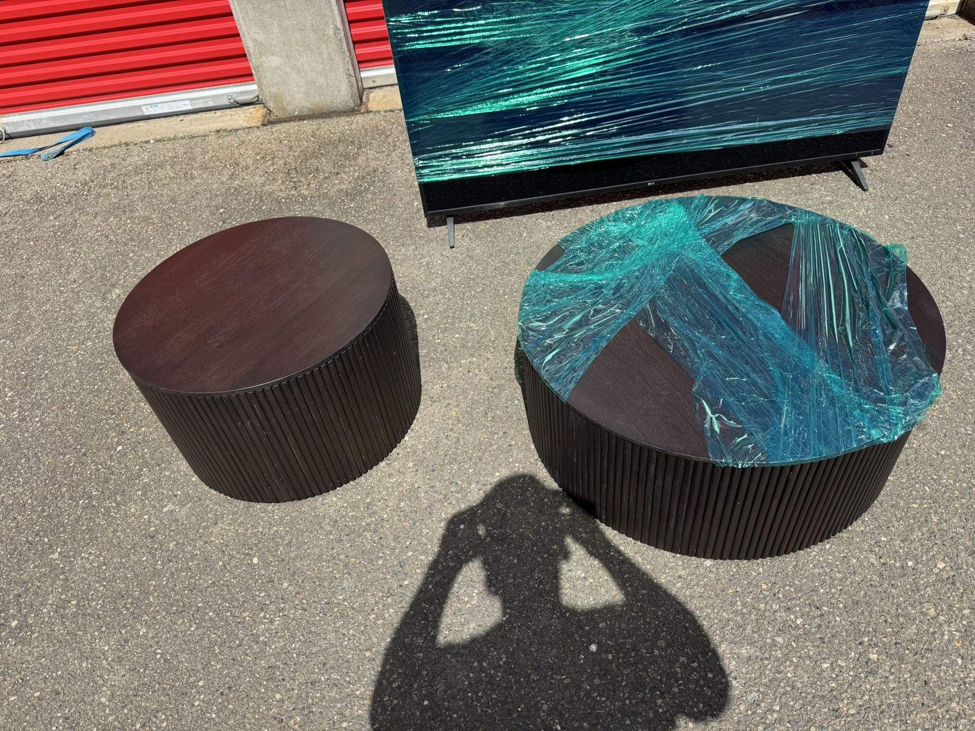 Two Round Cocktail Tables