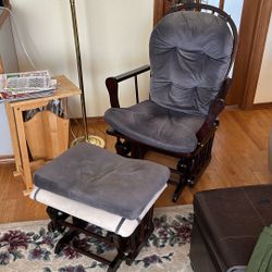 Glider rocking chair and foot rest