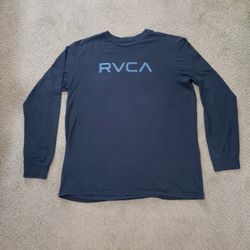RVCA 2XL Long Sleeve Logo T-Shirt Men’s Black Graphic Skate Surf Tee