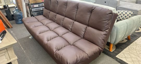 New Futon / Bed. Brown Leatherette. Free Delivery!