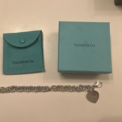 Tiffany & CO. Heart Tag Bracelet In Silver 