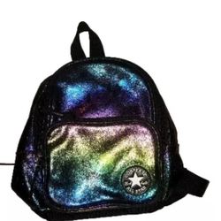 Converse Backpack All Star Travel Bag Rainbow Iridescent Mini Purple Mermaid Halfpack.  