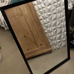 Rectangular Wall Mount Mirror 24" x 36", Peaked Trim, Black
