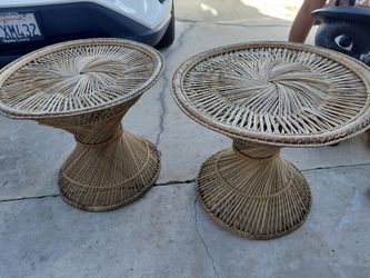 Woven Rattan Side Tables