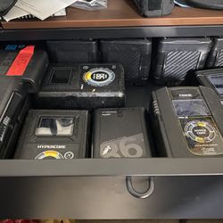 Anton Bauer Quad Charger with lot Of V Mount Batteries