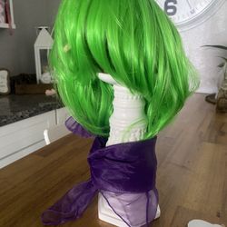 Inside Out Disney Movie Disgust Halloween Costume accessories, Wig / Scarf 