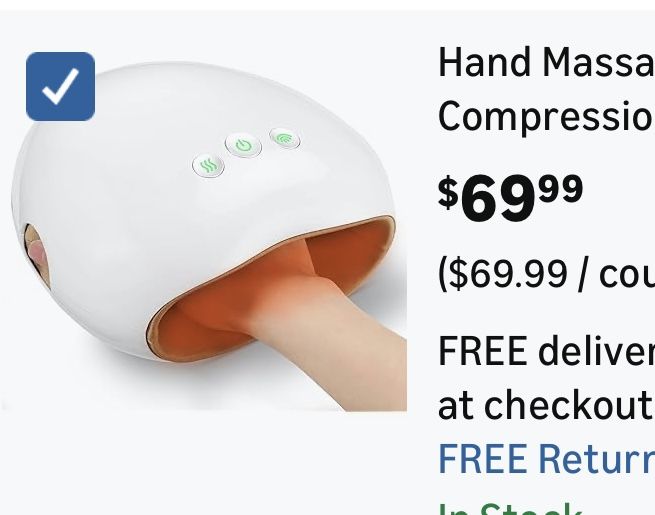Hand Massager with Heat and Compression Portable Electric Cordless 3 Levels