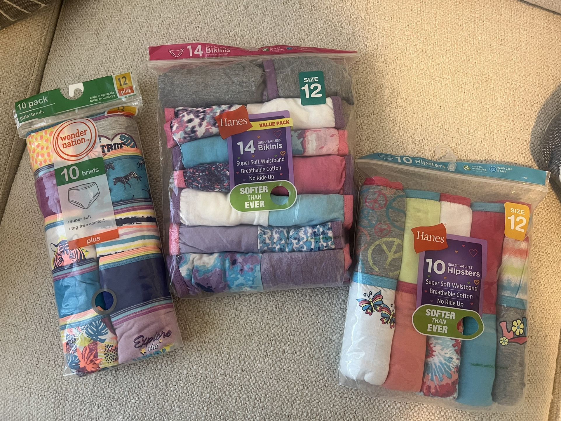 New Little Girls Underwear Size 12