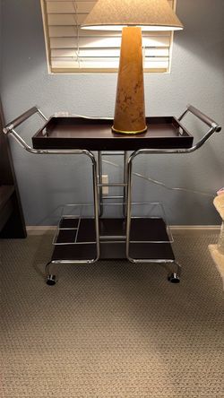 Two-Tier Bar Cart with Chrome Frame