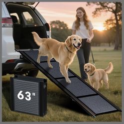 63" L & 17.3" W Folding Dog Ramp Non Slip for Car SUV Truck – Portable Pet Ramp