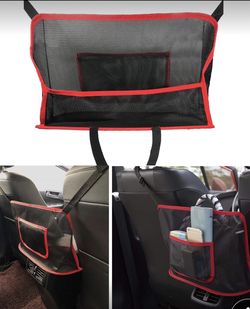 MIUJEE Car Net Pocket Handbag Holder Hammock Between Front Seats, Purse Holder Storage Bag Interior Mesh Organizer, Console Pouch Accessories for Cars