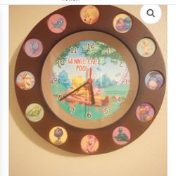 Rare Vintage Winnie The Pooh Wall Clock