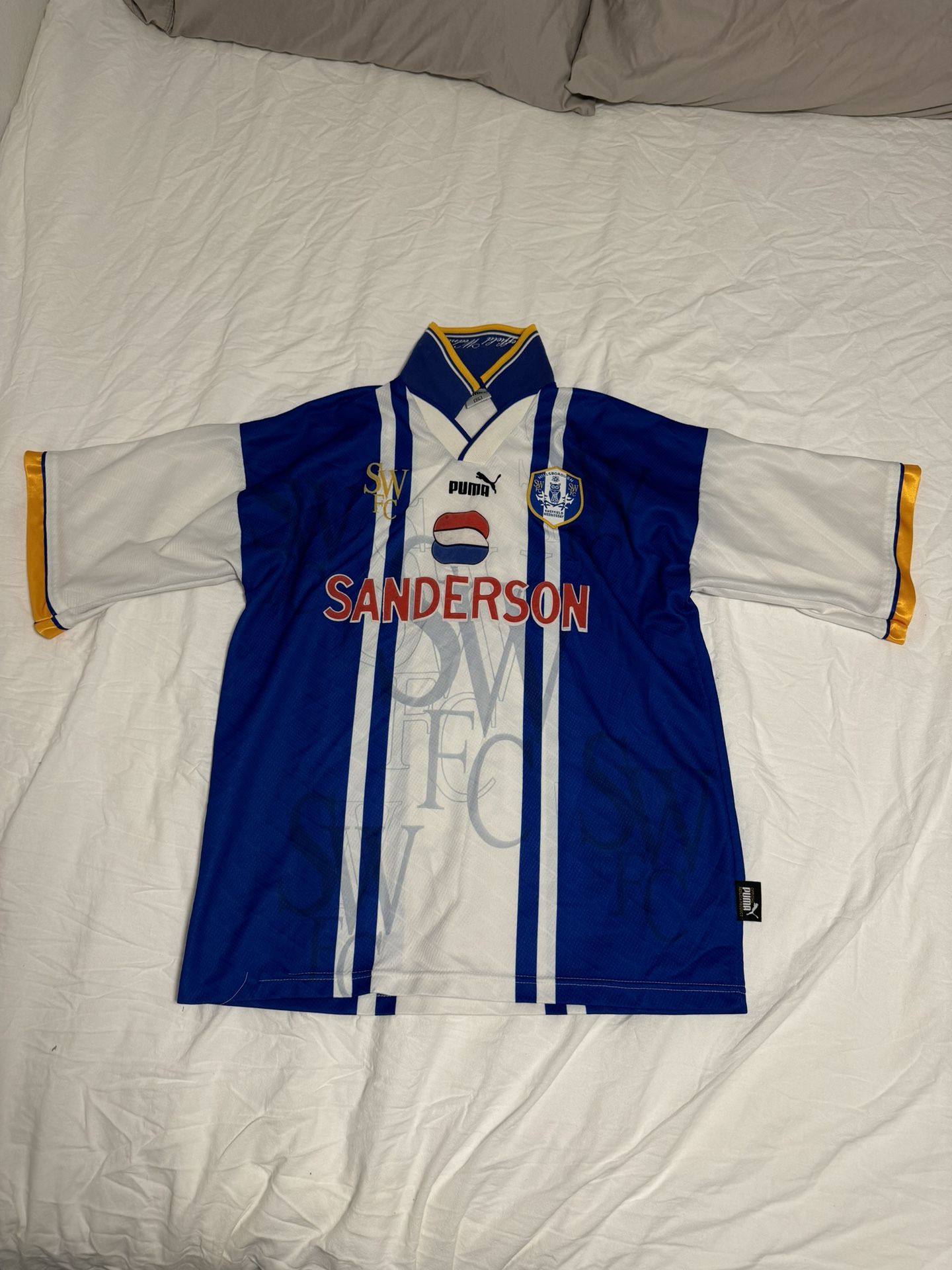 SHEFFIELD WEDNESDAY 1995/1997 HOME FOOTBALL SHIRT PUMA VINTAGE JERSEY SIZE XL