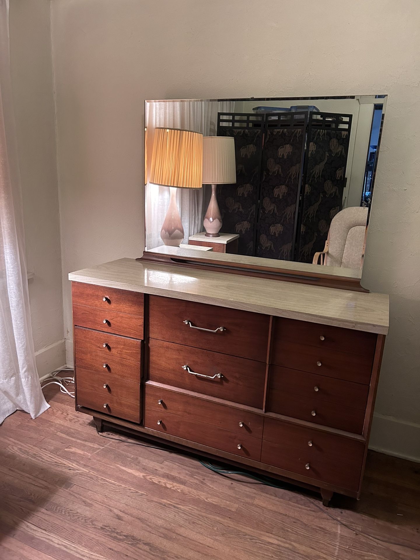Mid century dresser with mirror (OBO)