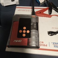 PW40 Jump starter inflator tire inflator portable air compressor 4000 peak to 20 psi.And four times fasterisk