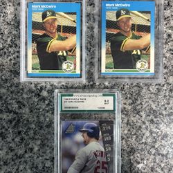 Mark McGwire - 3 Graded Baseball Cards (1987 Fleer)