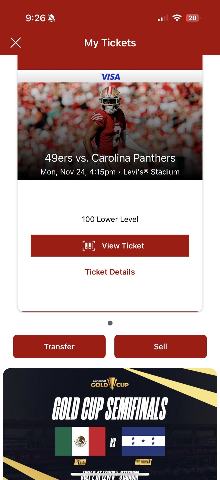 49ers Vs Panthers 11/24 With All You Can Eat & Drink