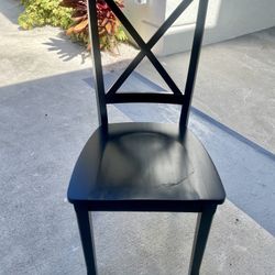 5 Black Wood Dining Table Chairs 