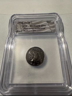1(contact info removed) Semiquincentennial Black Ruthenium Dime ICG Brilliant Unc