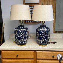 Pair Of Blue Lamps