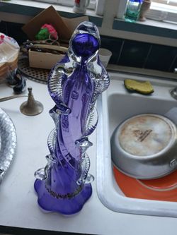 Vintage Purple Glass Statue