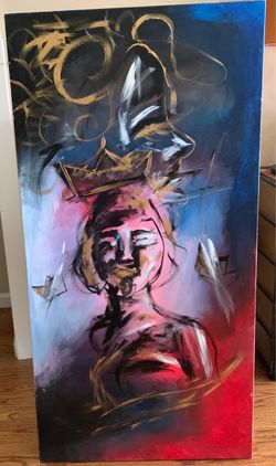 Large Original Abstract Portrait Painting on Canvas