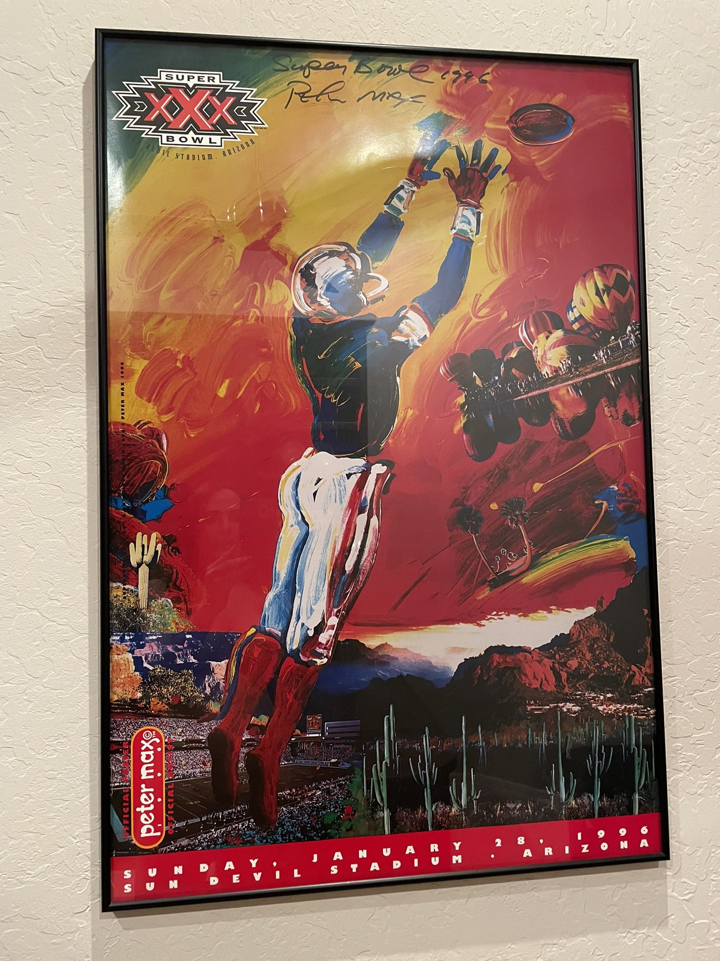 Super Bowl 1996 Peter Max Poster - Signed 