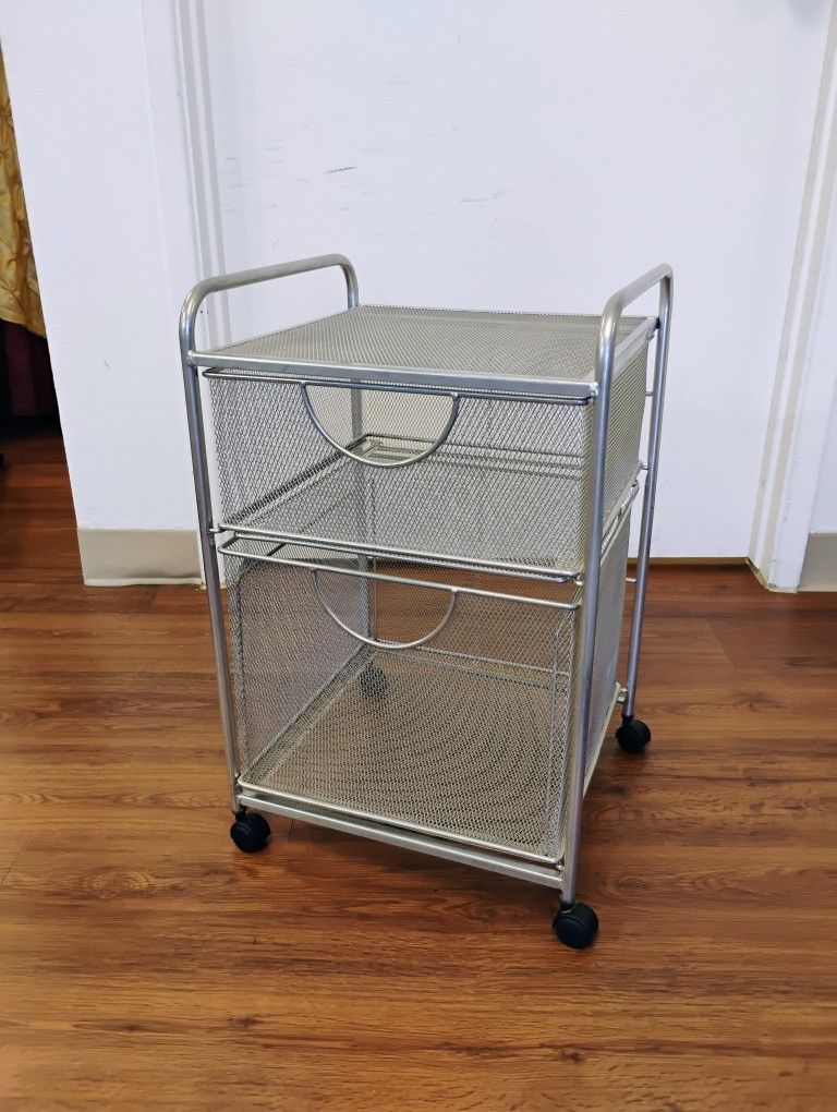 2 Drawer Storage Unit With Wheels 