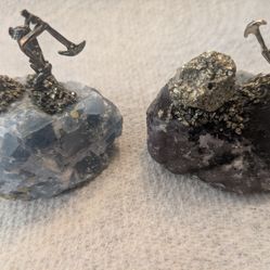 Pyrite Miner On Celesite Or Fluorite Base