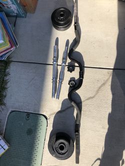 Combo curl bar and dumbells
