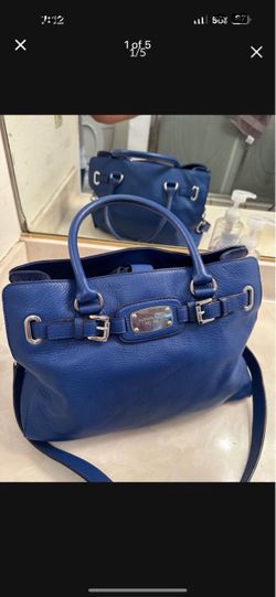 Michael Kors Blue Leather Tote Bag