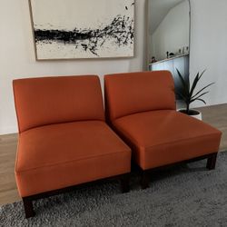 2 Modern Orange Accent Chairs from Dania Furniture