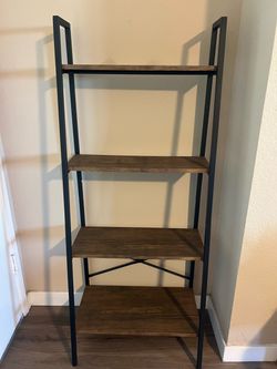 Rustic Brown Storage Organized - 4 Tier  Ladder Bookshelf