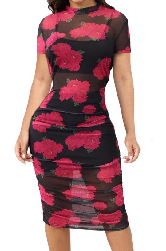 Womens 3 Piece Sheer Dress Sz Xl NWT 