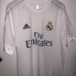 Adidas Fly Emirates Real Madrid Authentic All White Jersey 