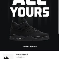 Jordan 4 Black Cat Size 13
