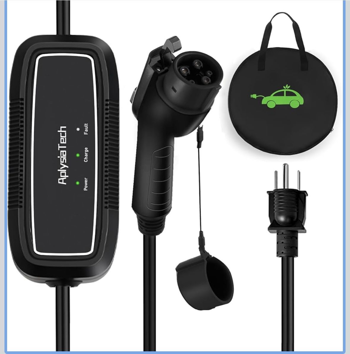 Portable EV Charger Level 1, 15Amp 110V, Electric Vehicle Charger with 21Ft Extension Cord,NEMA 5-15P for Plug-in Home EV Charging Station