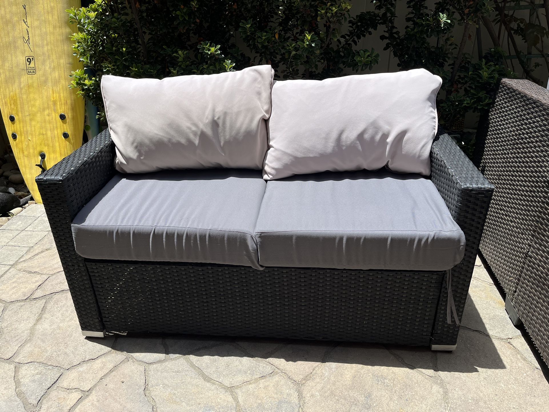 Outdoor Couch Loveseat With Waterproof Cover