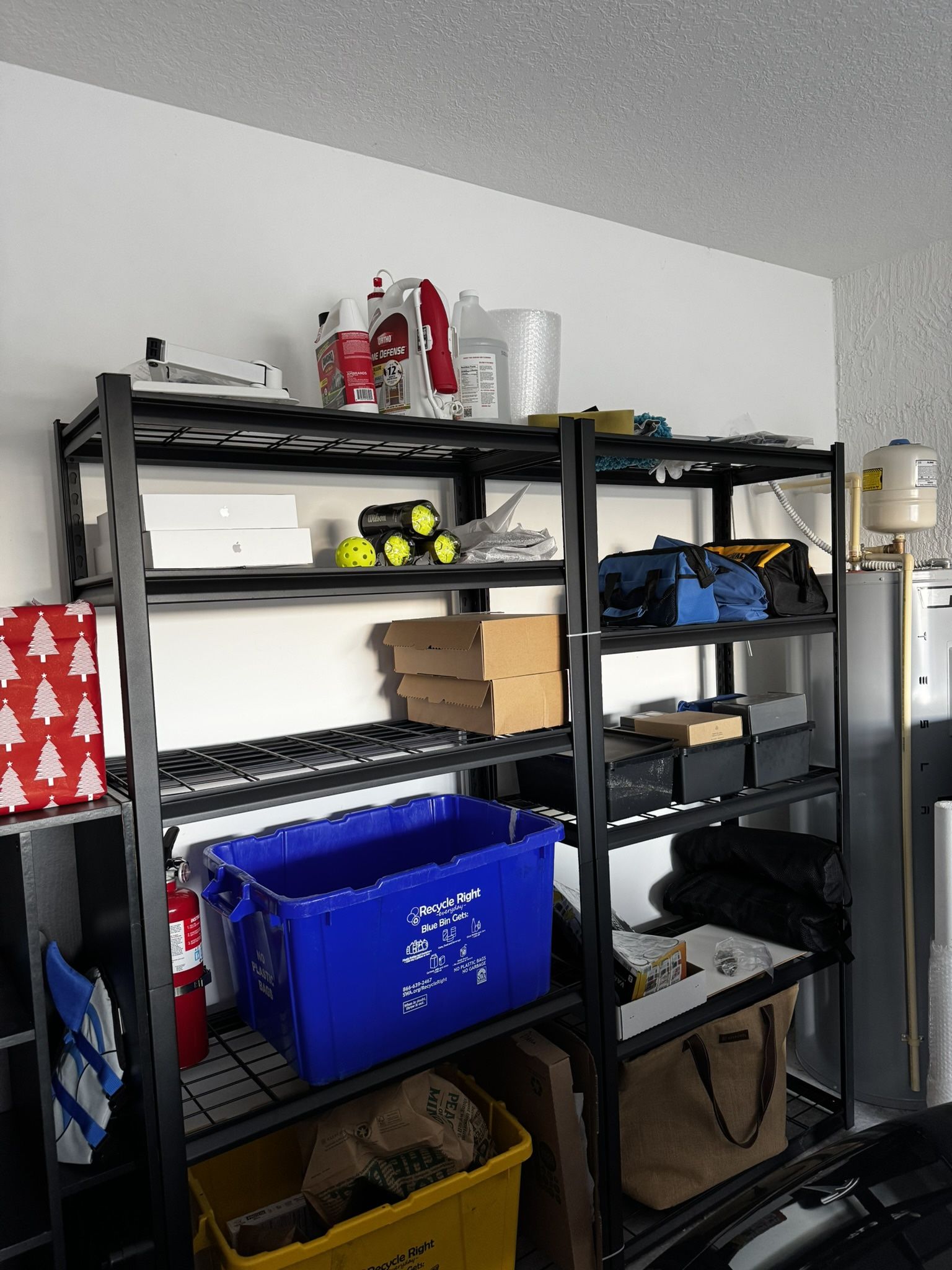 2 metal shelves