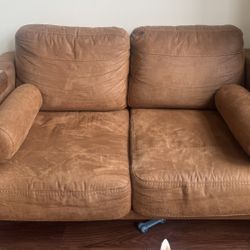 2 Piece Brown Sofa 