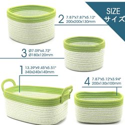 Acrola 4-Pack Decorative Storage Baskets Stackable Woven Basket Cotton Rope Bin Organizing Baskets , Nice Thanksgiving And Christmas , New Year Gifts