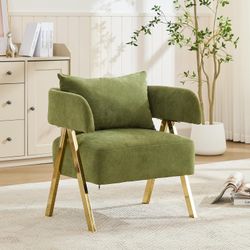 Green Velvet Barrel Accent Chair – Brand New in Box