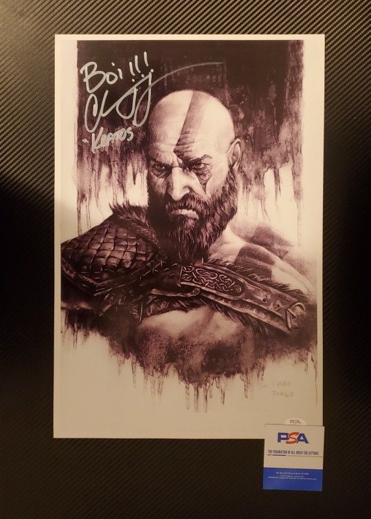 God of War Poster Signed By Christopher Judge