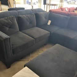 Black Sofa And Ottoman