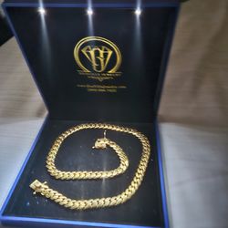 Gold over Silver Cuban Link Necklace