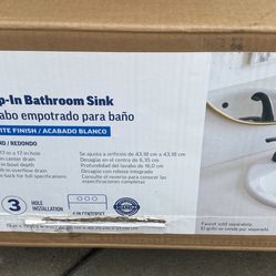 Drop in Bathroom Sink 17x17 Round 3 Hole !!